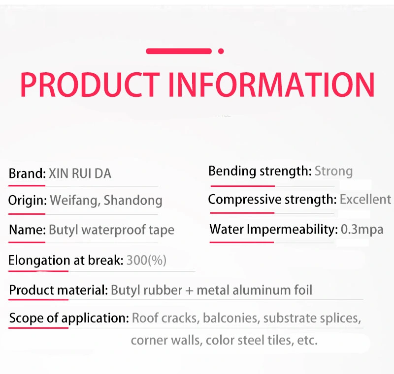 Self Adhesive Roofing Repair Aluminium Foil for Butyl Flashing Tape